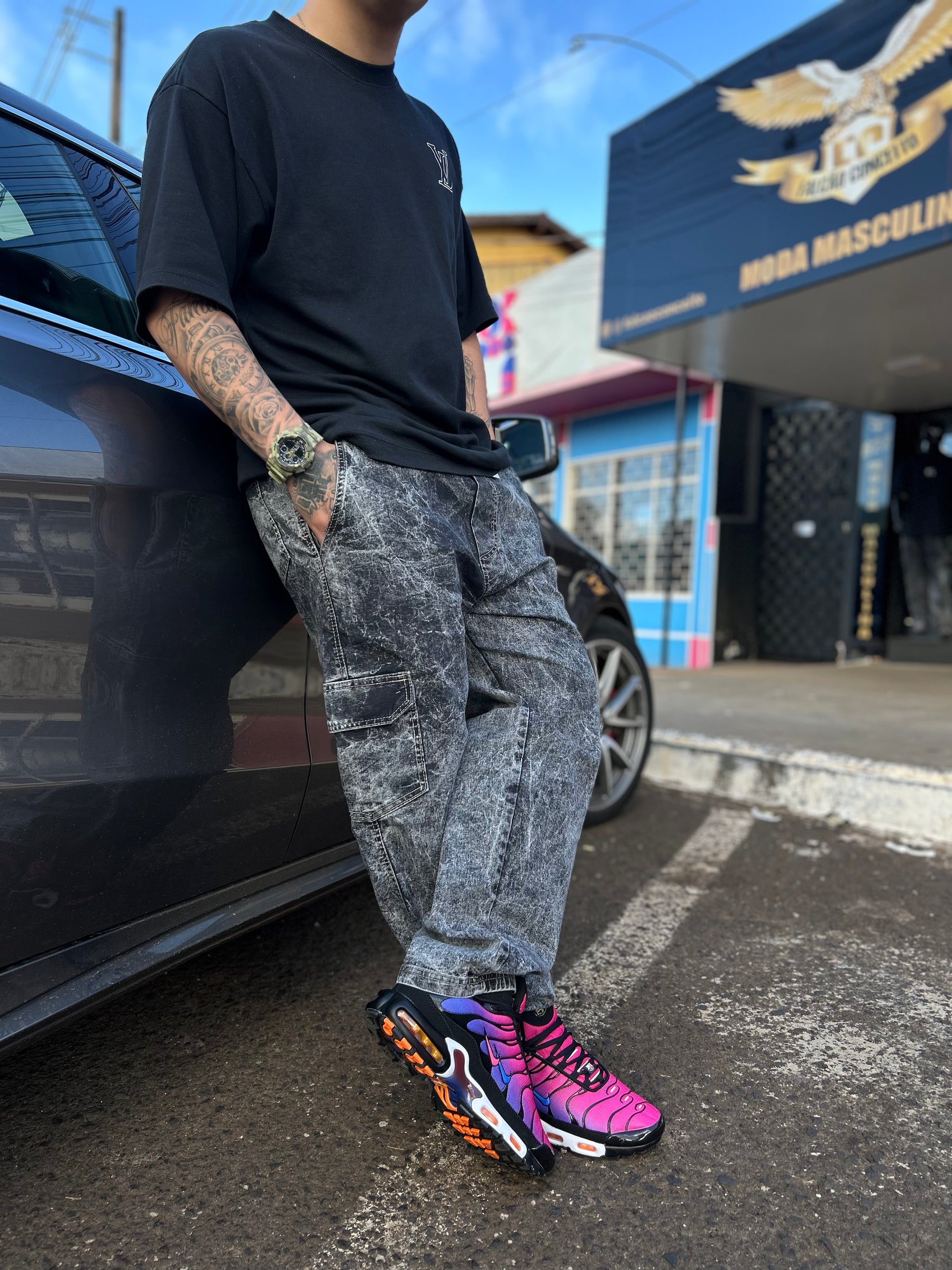 Calça Baggy - Cinza Estonado