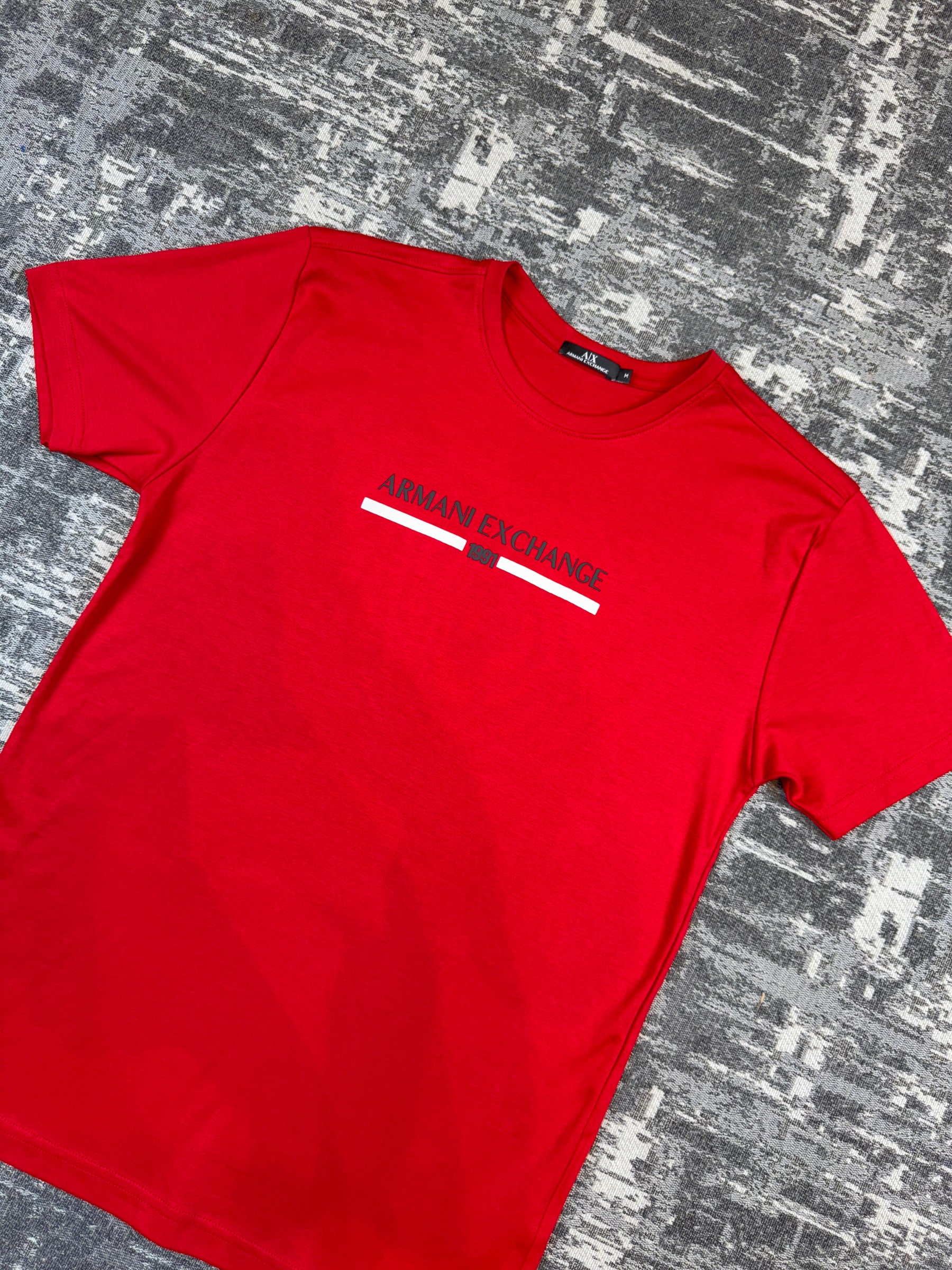 Camiseta A|X Signature Stripe Red