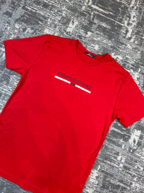 Camiseta A|X Signature Stripe Red