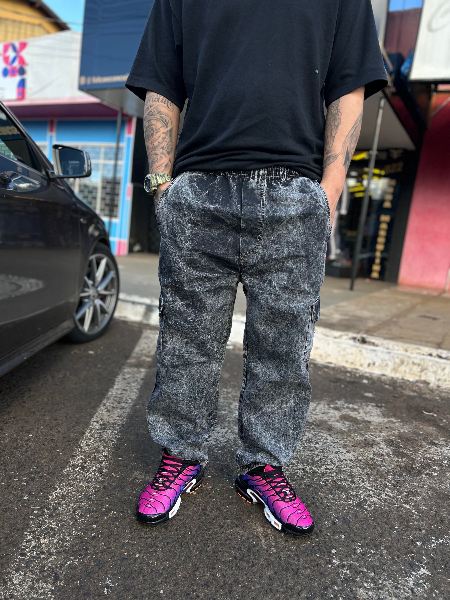 Calça Baggy - Cinza Estonado